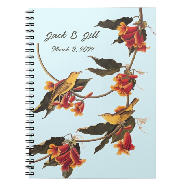 Caderno Espiral Passageiros amarelos da vinha (Frente)