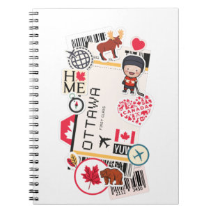 CADERNO ESPIRAL PASSAGEM DE EMBARQUE OTTAWA CANADÁ