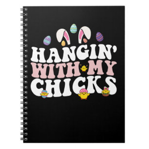 Caderno Espiral Passando o tempo com as minhas franguinhas Coelho