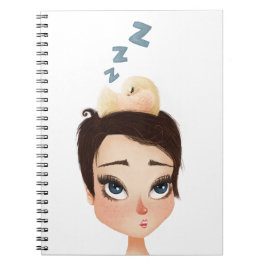 Caderno Espiral Passarinho Dormindo numa Pixie