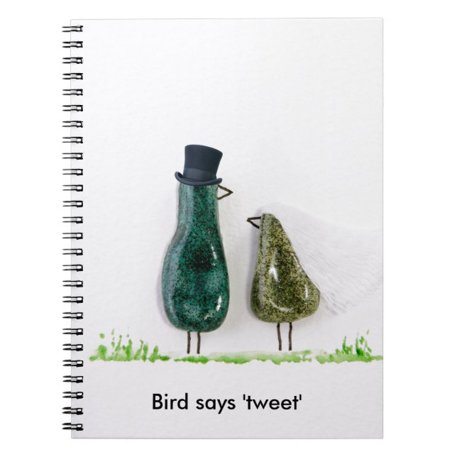 Caderno Espiral Pássaro diz 'tweet' (Frente)