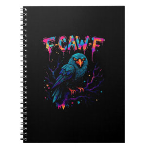 Caderno Espiral Pássaro Engraçado Corvo Coruja Piada Trocadilho Di