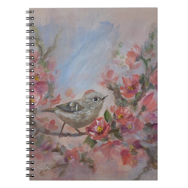 Caderno Espiral Pássaro Estrelinha-de-coroa-rubi (Frente)