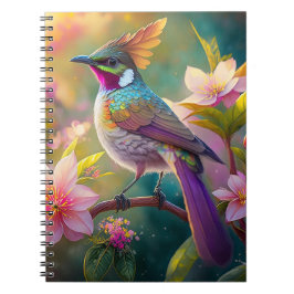 Caderno Espiral Pássaro Fantástico Laranja Cotoso Arco-Íris