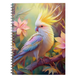 Caderno Espiral Pássaro Iridescente Wing Cockatiel Fantasy