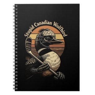 Caderno Espiral Passaro Lobo Canadense Estúpido