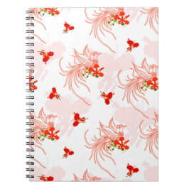 Caderno Espiral Pássaro Phoenix E Flor Phoenix Sem Olho