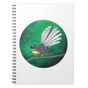 Caderno Espiral Pássaro-rabo-da-Nova Zelândia (piwakawaka) - Not