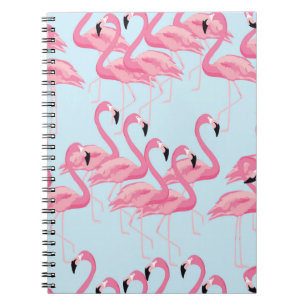 Caderno Espiral Pássaro Tropical do flamingo sem soldadura
