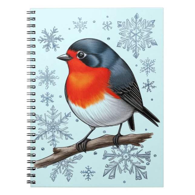 Caderno Espiral Pássaro Vermelho Cinto (Frente)