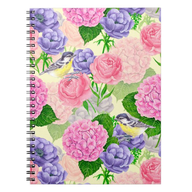 Caderno Espiral Pássaros e flores (Frente)