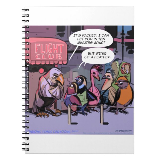 Caderno Espiral Pássaros Engraçados da Mesma Espécie (Frente)