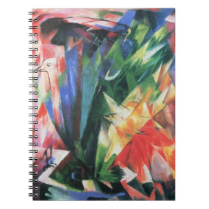 Caderno Espiral Pássaros (Vogel) por Franz Marc, Arte Cubista Vint
