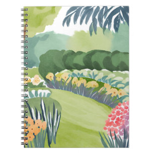 Caderno Espiral Passeio pelo Jardim de Flores Aquarela Floral da