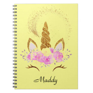 CADERNO ESPIRAL PASTA DE BOLSO DE UNICÓRNIO ROSA