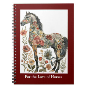 Caderno Espiral Pasta de fotos dos Cavalos Amantes.