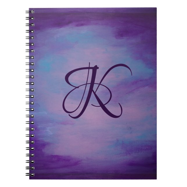 Caderno Espiral Pastas bonito | Nuvem Cor-de-rosa-claro Céu Azul (Frente)