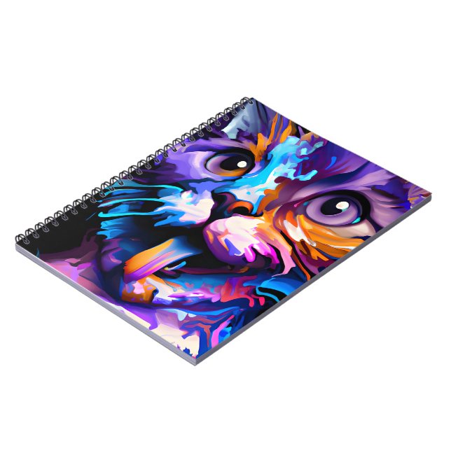 CADERNO ESPIRAL PASTEL ABSTRATO FUNNY CAT (Left Side)