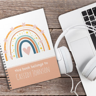Caderno Espiral Pastel arco-íris este livro pertence ao notebook i