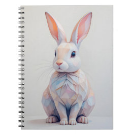 Caderno Espiral Pastel Baixo Poly Bunny