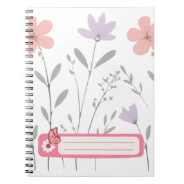 Caderno Espiral Pastel Bloom Floral Journals para Adolescentes