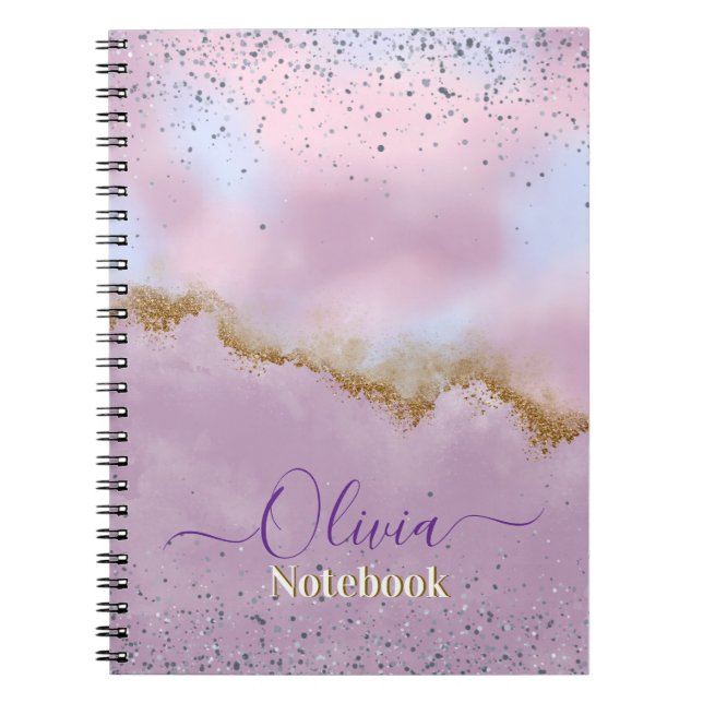 Caderno Espiral Pastel Cloud Amethyst Glitter (Frente)
