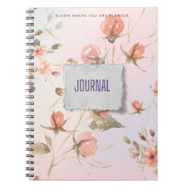 Caderno Espiral Pastel colorido Bloom onde você está plantado