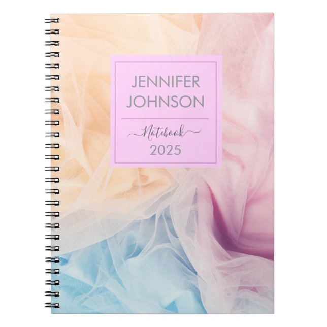 Caderno Espiral Pastel Editable  (Frente)