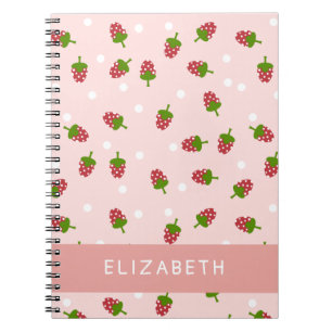Caderno Espiral Pastel Estético Rosa De Morango Kawaii Menina E Bo