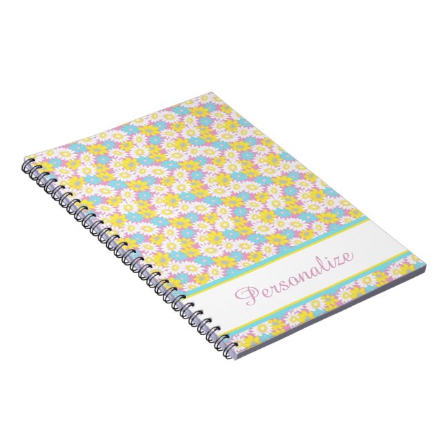Caderno Espiral Pastel floral personalizado (Lado Direito)