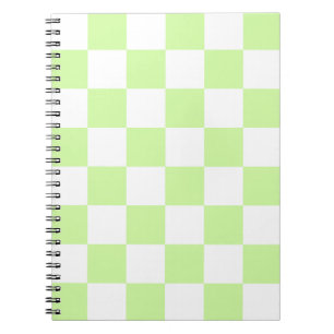 Caderno Espiral Pastel Green Checkered Gingham Patterno
