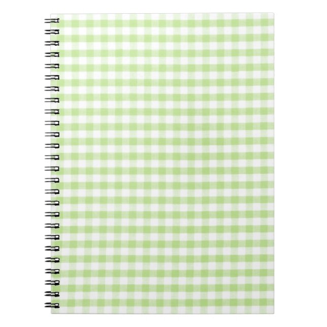 Caderno Espiral Pastel Green Gingham (Frente)