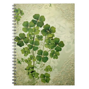 CADERNO ESPIRAL PASTEL GREEN INTRICATE LACE OLHE PADRÃO IRLANDÊS