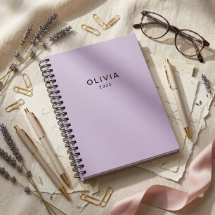Caderno Espiral Pastel Lavanda Personalizado   Nome Personalizado