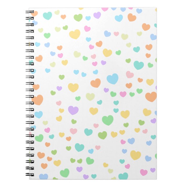 Caderno Espiral Pastel Rainbow Heart (Frente)