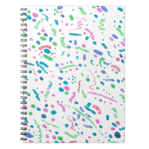 Caderno Espiral Pastel Splatter Confetti Impressão