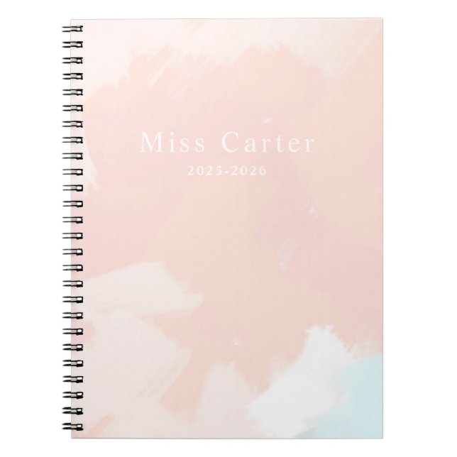 Caderno Espiral Pastel Springtime com detalhes de nome e ano (Frente)