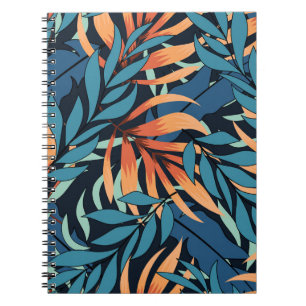 Caderno Espiral Pastel Tropical Abstrato Botânica