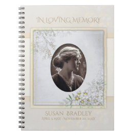 Caderno Espiral Pastel Vintage Flowers, Memorial Funeral