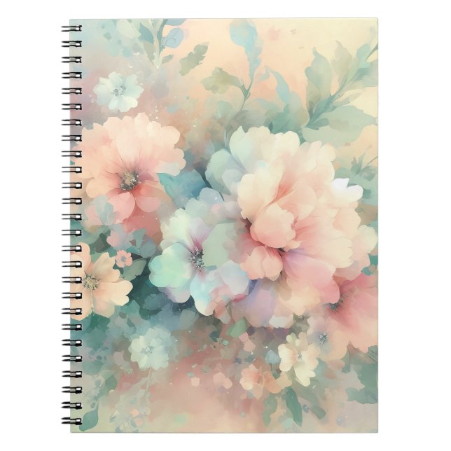 Caderno Espiral Pastel Vintages Roses Spiral Photo Notebook (Frente)