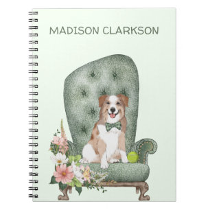 Caderno Espiral Pastor australiano no notebook de cadeira