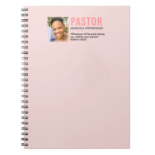 Caderno Espiral Pastor de Igreja Foto Rosa Moderno