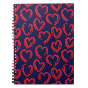Caderno Espiral Pat sem costura do dia do Namorados em forma de Ma