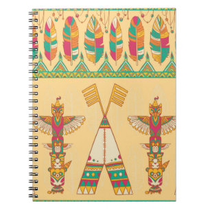 Caderno Espiral Pat sem descontinuidades decorativas do indígenas