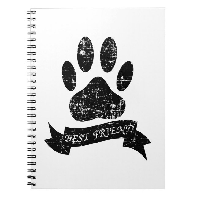 Caderno Espiral Pata De Cachorro Com Fita (Frente)