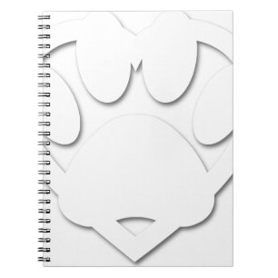 Caderno Espiral Pata De Cachorro Cortado De Papel E Forma De Coraç