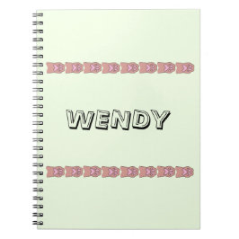 Caderno Espiral Pata imprime verde claro Nome personalizado