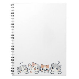Caderno Espiral Patas Curiosas - Amigos Gatinhos Fofos Espiando