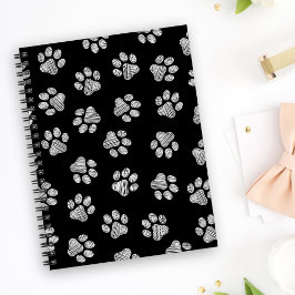 Caderno Espiral Patas Rabiscadas, Patas de Cachorro, Patas Brancas