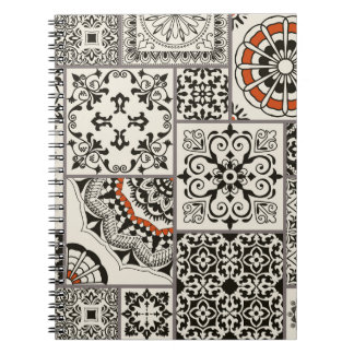 Caderno Espiral Patchwork de Azulejos Majolica Árabe do Islã
